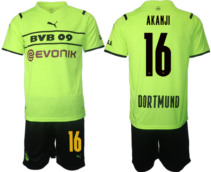Men 2021-2022 Club Borussia Dortmund Cup green #16 Soccer Jersey->borussia dortmund jersey->Soccer Club Jersey